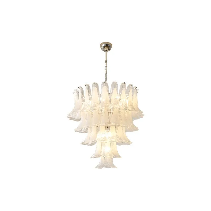 

French, light luxury, medieval, cloud, glass, chandelier, American, retro, living room, horseshoe