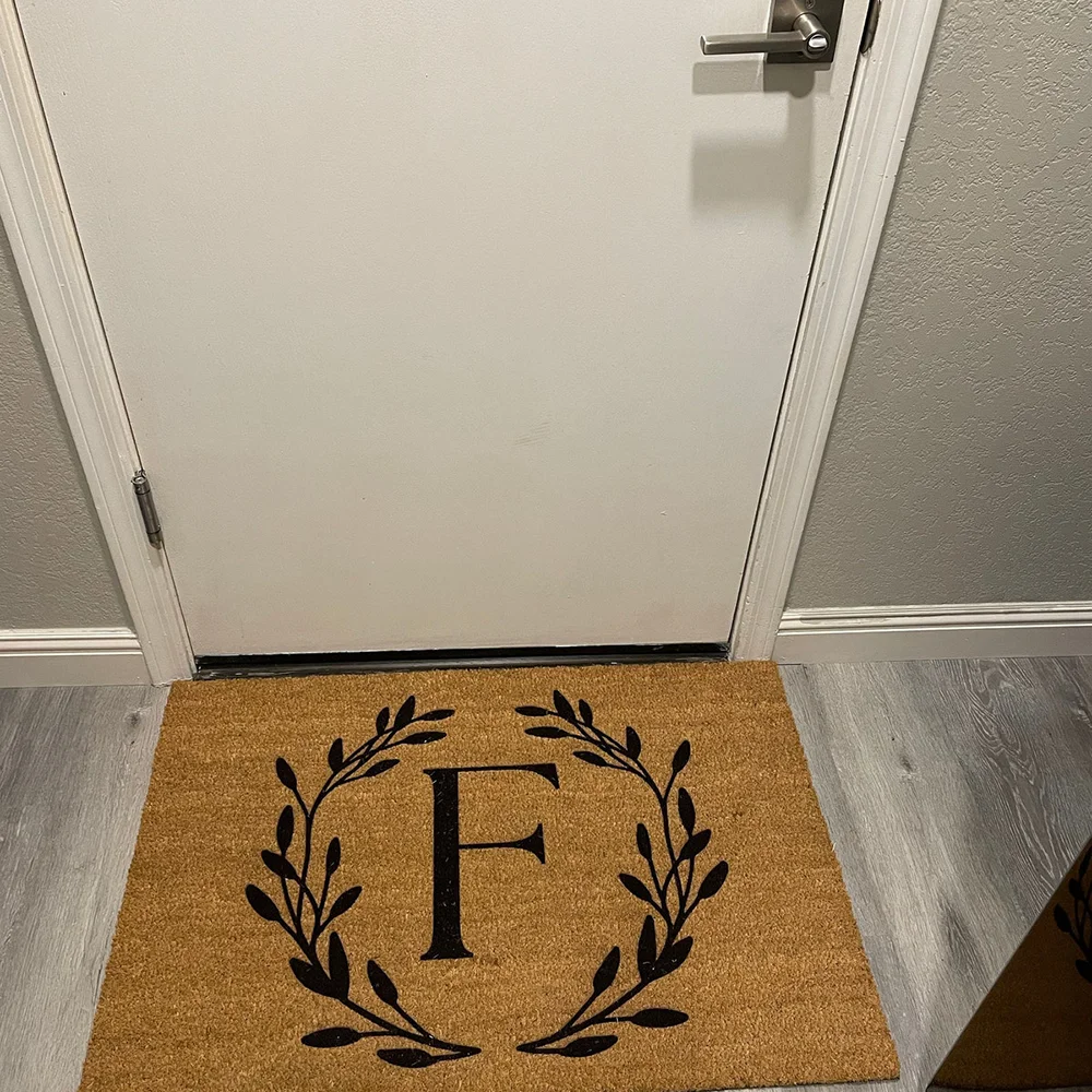 Initial Monogram Welcome Doormat Name-printed Entry Rug Patterned Floor Mat Front Door Mat Welcome Home Mat Porch Greeting Mat