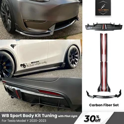 Modely Body kit per Tesla Model Y 2020- 2023 diffusore posteriore in fibra di carbonio Spoiler laterale Spoiler Lip Tesla 2023 2024 Tuning