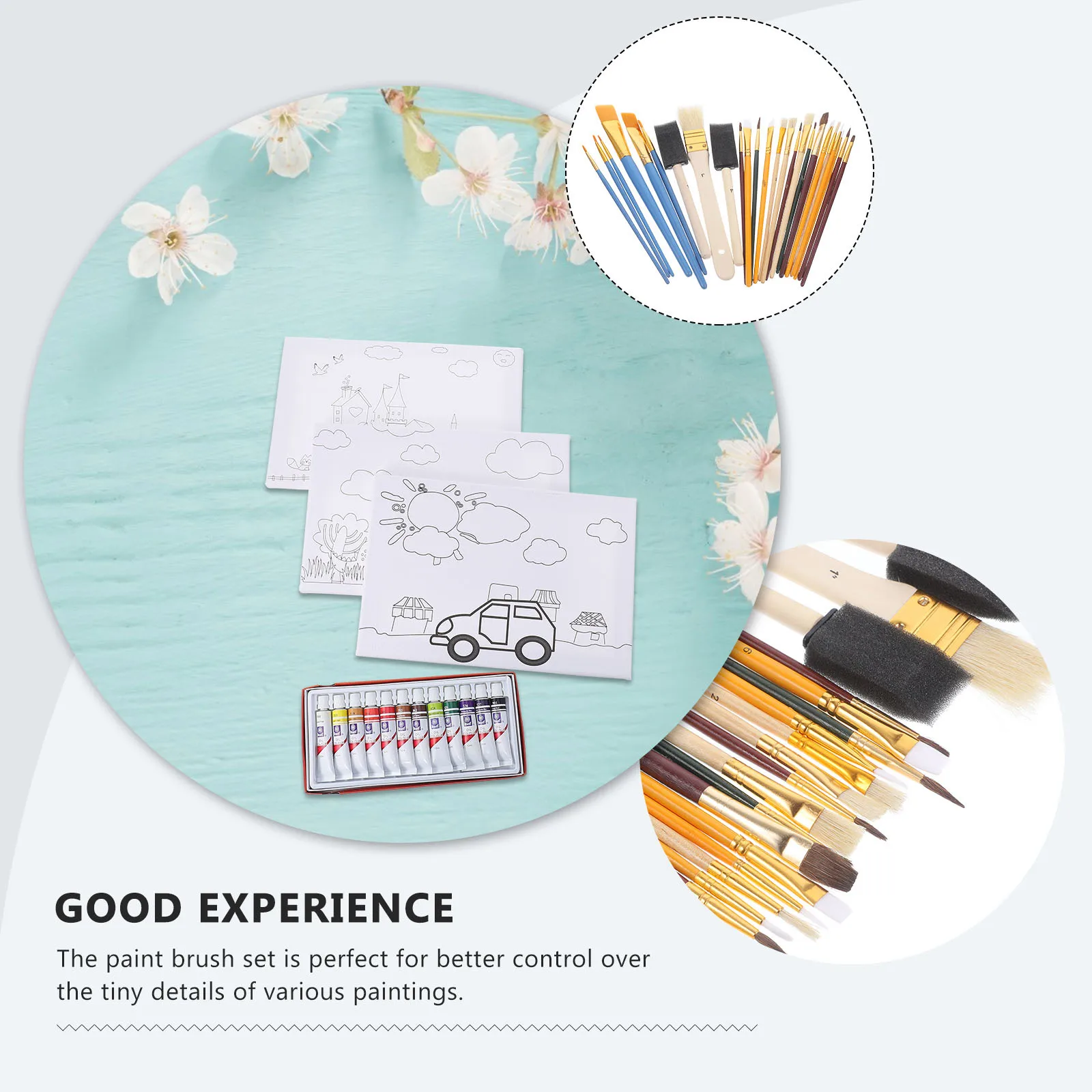 

25Pcs Painting Brush Set Professional Oil Watercolor Brushes Multi-Function Ergonomic Wear-Resistant Paint Brushes Portable