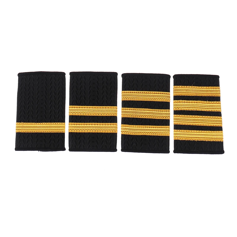 1Pair Epaulettes Professional Uniform Epaulets Gold Stripe Shoulder Badges