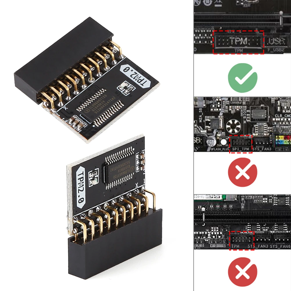 TPM 2.0 20 Pin اللوحة الأم بطاقة استبدال جزء وحدة اللوحة الأم 20-1 دبوس وحدة أمان التشفير لنظام WIN11