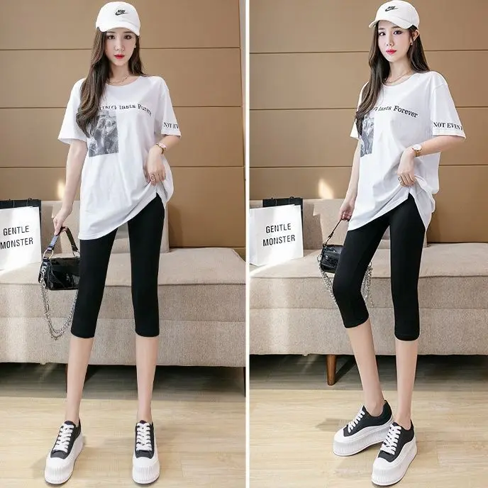 Leggings With Stripes Woman Squat-Proof Ropa Flexible Fluffy Patch Distressed Ladies' Butt-Lifted Spring Autumn Unlined Tightens