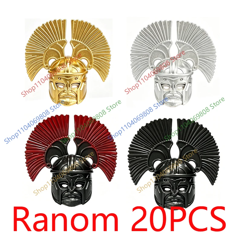 MOC Mittelalterlicher Ritter Figur Bausteine Zubehör Helm Maske Rüstung Jäger Umhänge Scheide Speer Mini-Bausteine Spielzeug Geschenke N24