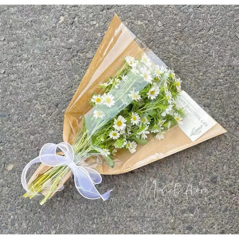 20/30PCS Wrapping Sleeve Rose Packing Sleeve Bag Transparent Single Rose Bouquet Packing Bag Plastic Flower Packaging Bag