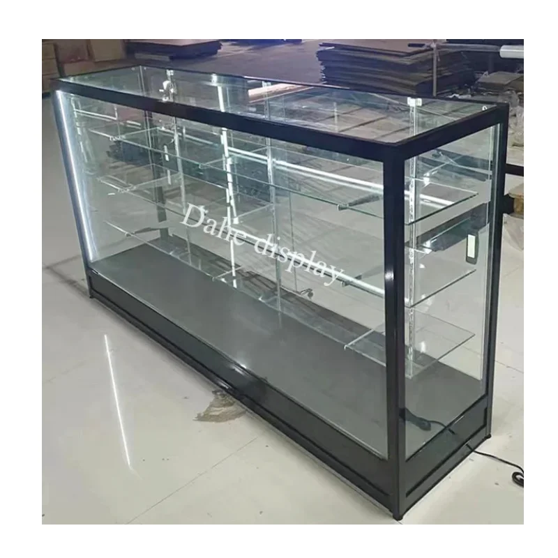 custom.Shop Furniture Display Counter Wide Application Short Cabinet Glass Showcase for Smoke Sho