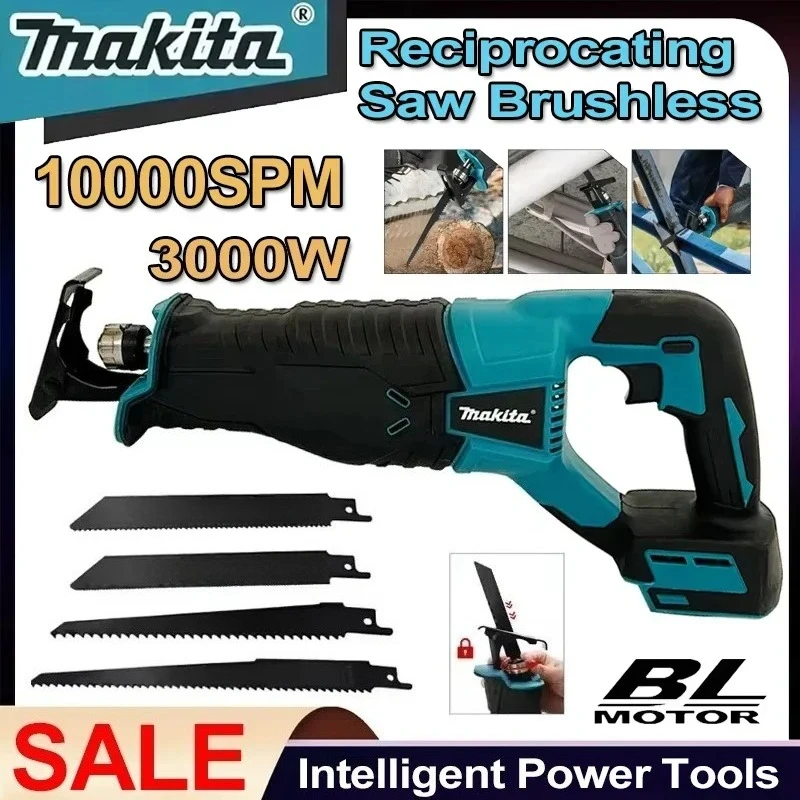 

Makita Brushless Reciprocating Saw Reciprocating Saw Portable Cordless Power Tools With 4pcs Saw Blades For Makita Battery