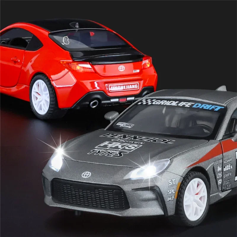 1/32 toyota gr86 liga modelo de carro esportivo diecasts pista de metal veículos de corrida modelo som e luz simulação crianças brinquedos presente