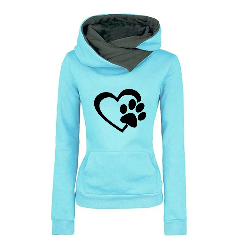 2026 Damen Urban Fashion Warmer Luxus Pullover mit Katzenpfoten-Print für Frauen Herbst Winter Täglicher Casual Sportlicher Kapuzenpullover – Detail 4