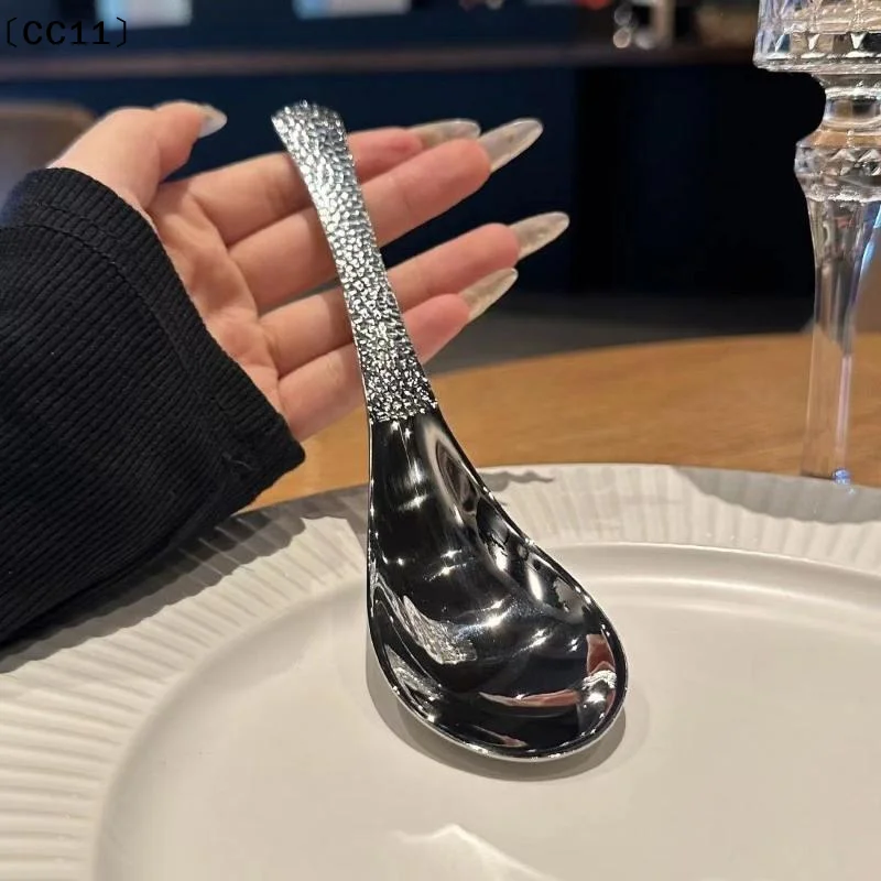2Pcs Stainless Steel Spoons Dessert Fruit Spoons For Home And Restaurant Soup Ladle Home Kitchen Essential Tools〔CC11〕