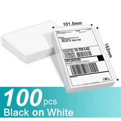 100 pcs Phomemo A6 Size Shipping Labels 100x150mm Thermal Label Stickers Roll for PM-241BT/D520/246S Waybill Printer Labeler