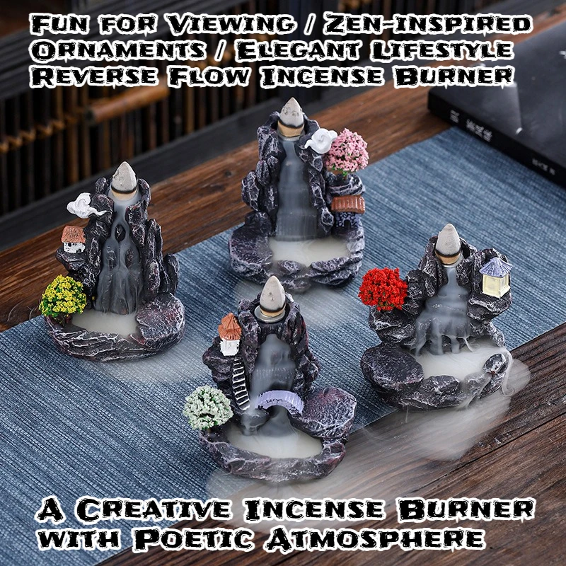 Backflow incense burner creative for home resin aromatherapy burner ornamental smoke sandalwood incense burner