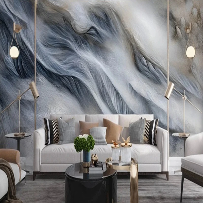 

Modern Marble Texture Wallpaper - Elegant TV Sofa Background Wall Art Designs Custom Murals for Home Office Decor Wall Coverings