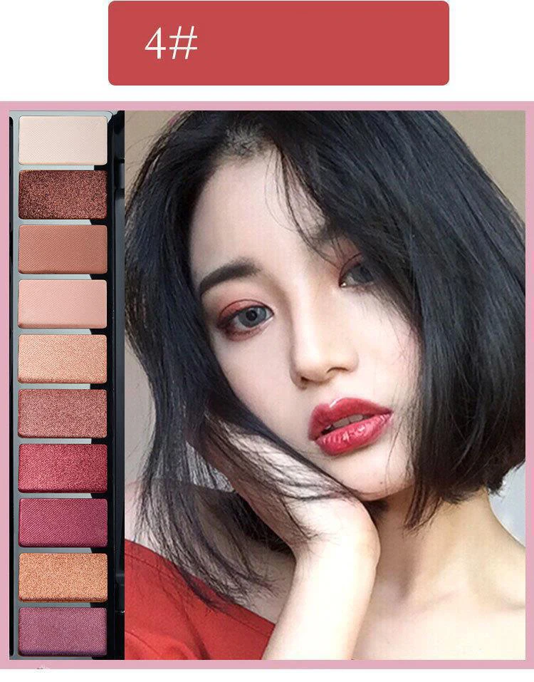 Paleta cieni do powiek w dziesięciu kolorach, sojowa piasek, matowe i perłowe cienie, dla początkujących, idealna dla dziewczyn.