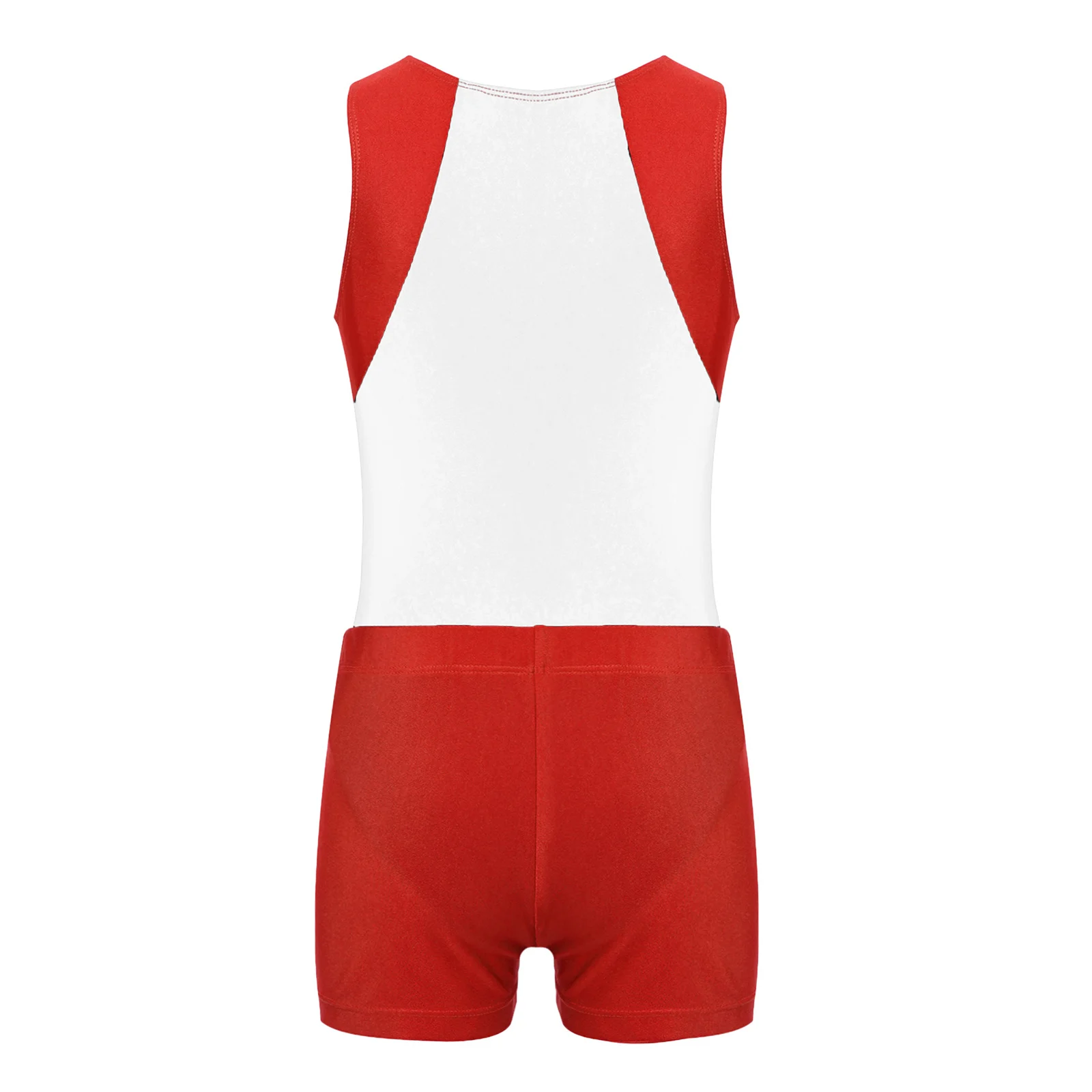 Kids Boys Gymnastics Leotards Jumpsuit Ballet Dance Sleeveless Stretchy Bodysuit Workout with Shorts Gym Training Sport Sets