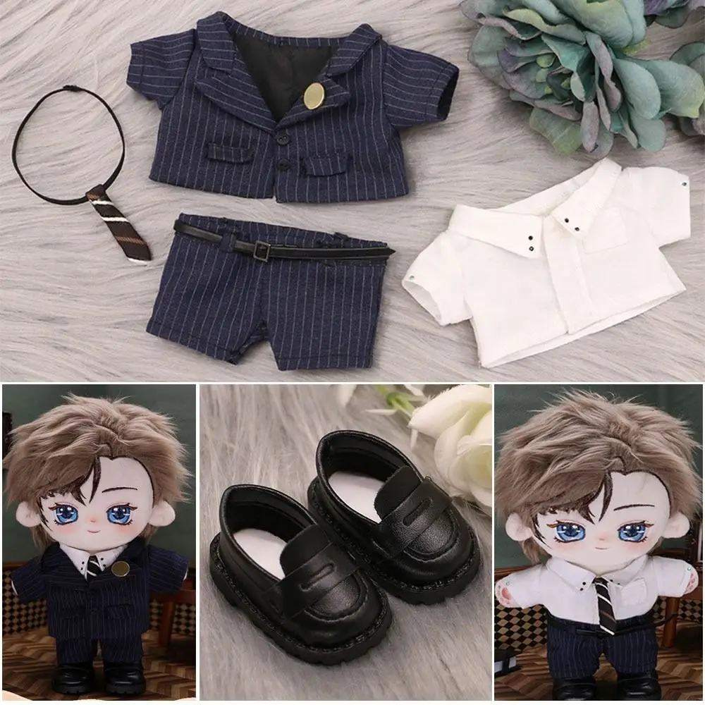 20cm Plush Cotton Doll's Clothes Shoes Outfit Accessories for Idol Dolls Fashion Suit Doll Tops Shirt Pants Suit Clothing