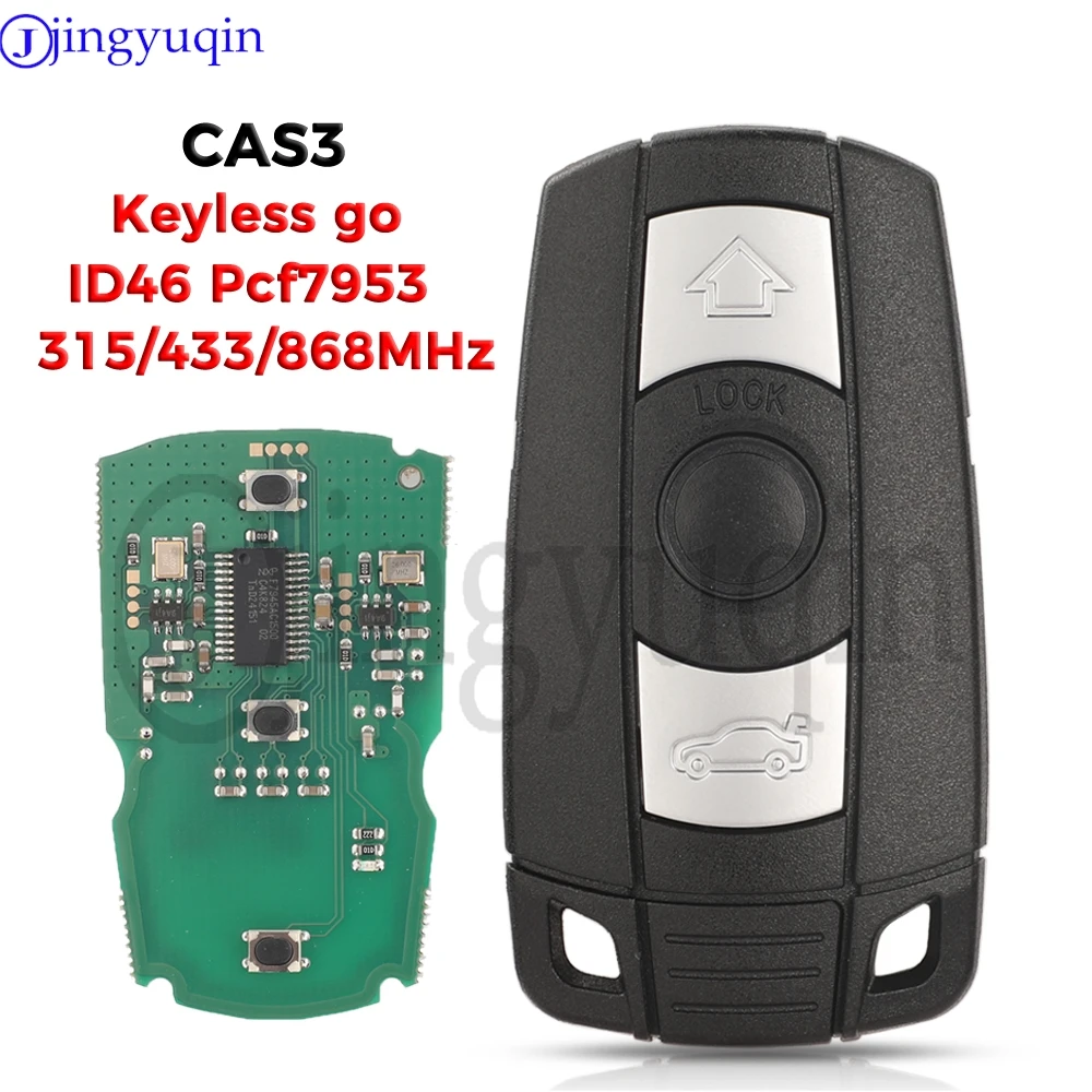 

JYQ 315/433/868MHz ID46 Pcf7953 Keyless-Go Remote Smart Key For BMW 3/5 Series CAS3 X5 X6 Z4 E70 Car Comfort Access Hands Free