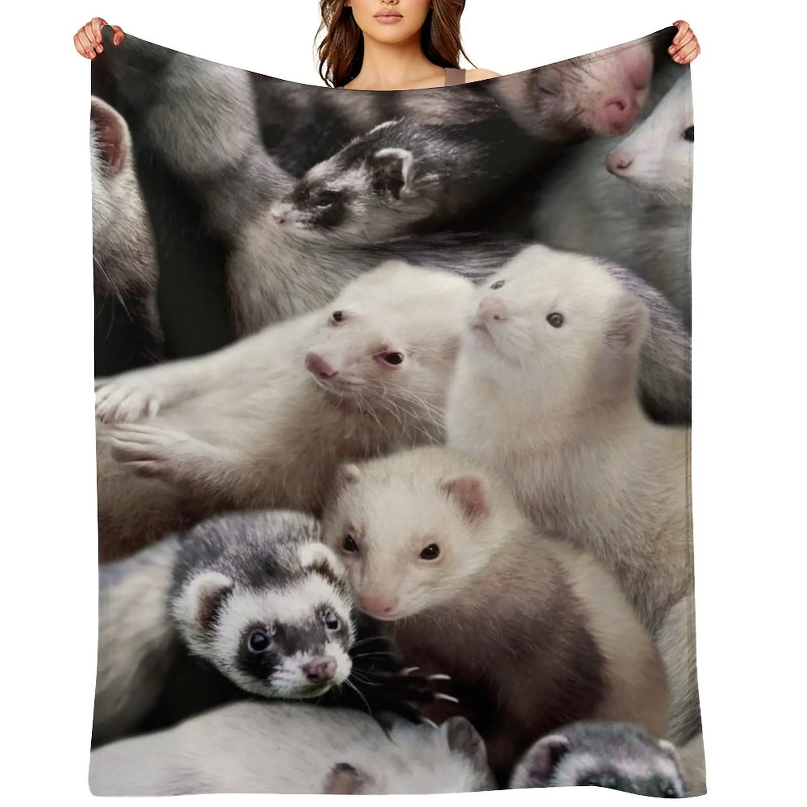 

Ferrets Throw Blanket Nap Flannels Soft Furrys Blankets
