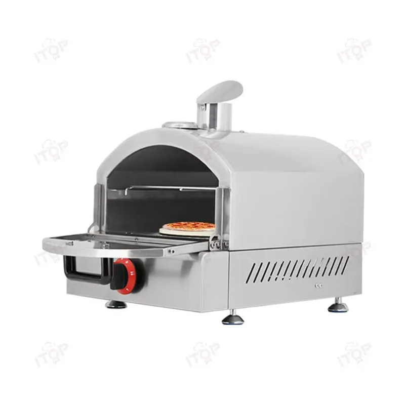 Premium Stainless Steel Outdoor Gas Fired Pizza Oven High Temperature Commercial Baking Equipment for Garden Camping Kitchen