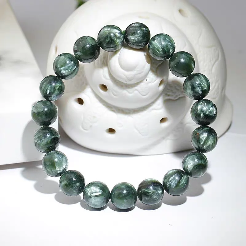 

Natural Green Seraphinite Bracelet Jewelry Round Beads Gemstone Women Men Seraphinite Fashion Stretch 7mm 8mm 9mm AAAAA