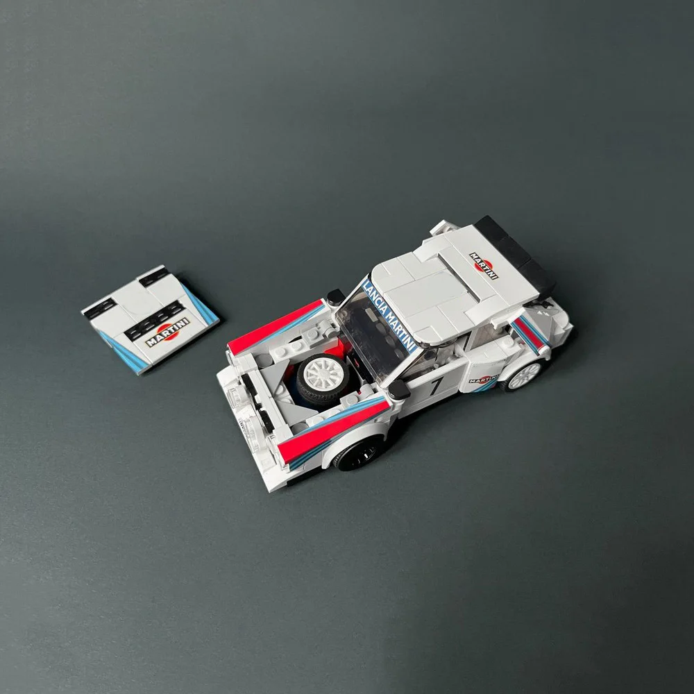 المرآب 419 قطعة MOC شامبيو لانسيا دلتا S4 اللبنات تجميع لعبة مجسمة الطوب هدايا عيد ميلاد الأطفال مع ملصقات