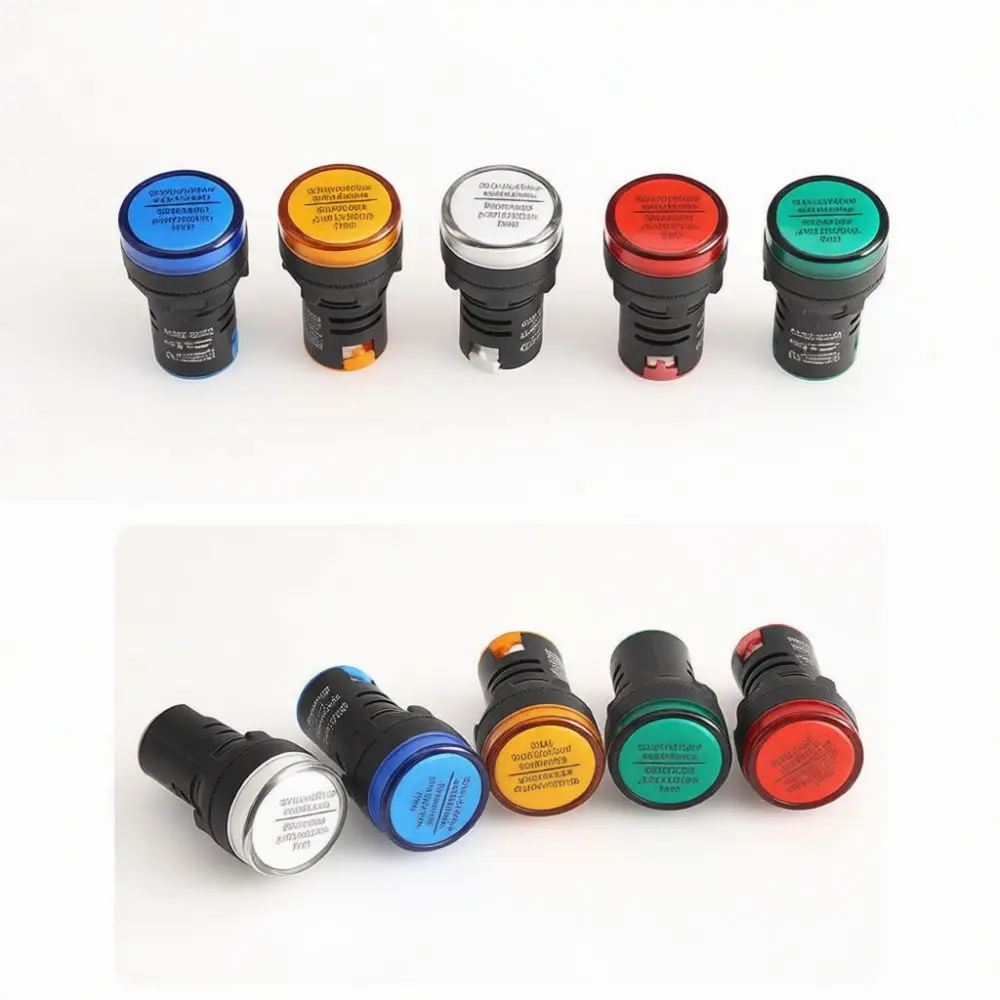 AD16 22DS LED Indicator Light 22mm Mounting Hole Signal Pilot Lamp Electrical Device Components Red Green Yellow Blue White 12V