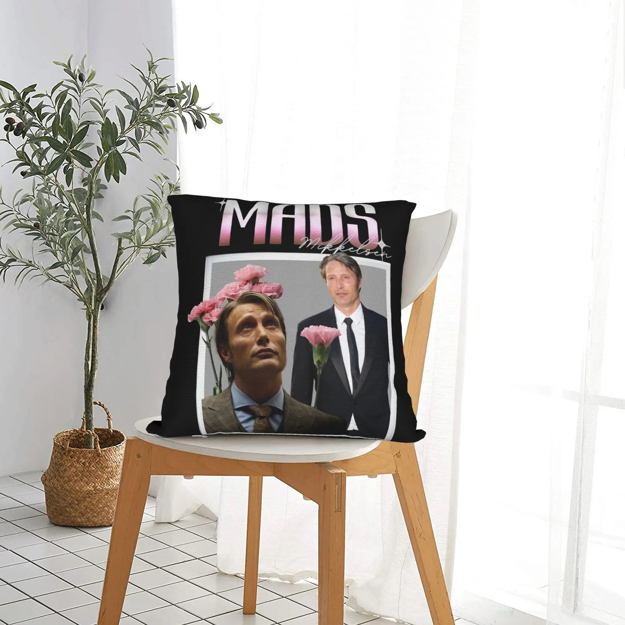 Mads Mikkelsen Actor Pillowcase Soft Cushion Cover Gift  Pillow Case Cover Sofa Zipper