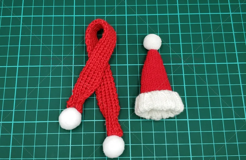 1/12 مقياس سنة جديدة سعيدة عيد الميلاد قبعة وشاح الإناث/الذكور الملابس التبعي ل فيجما shf 6 بوصة 7 بوصة الجندي عمل الشكل #5