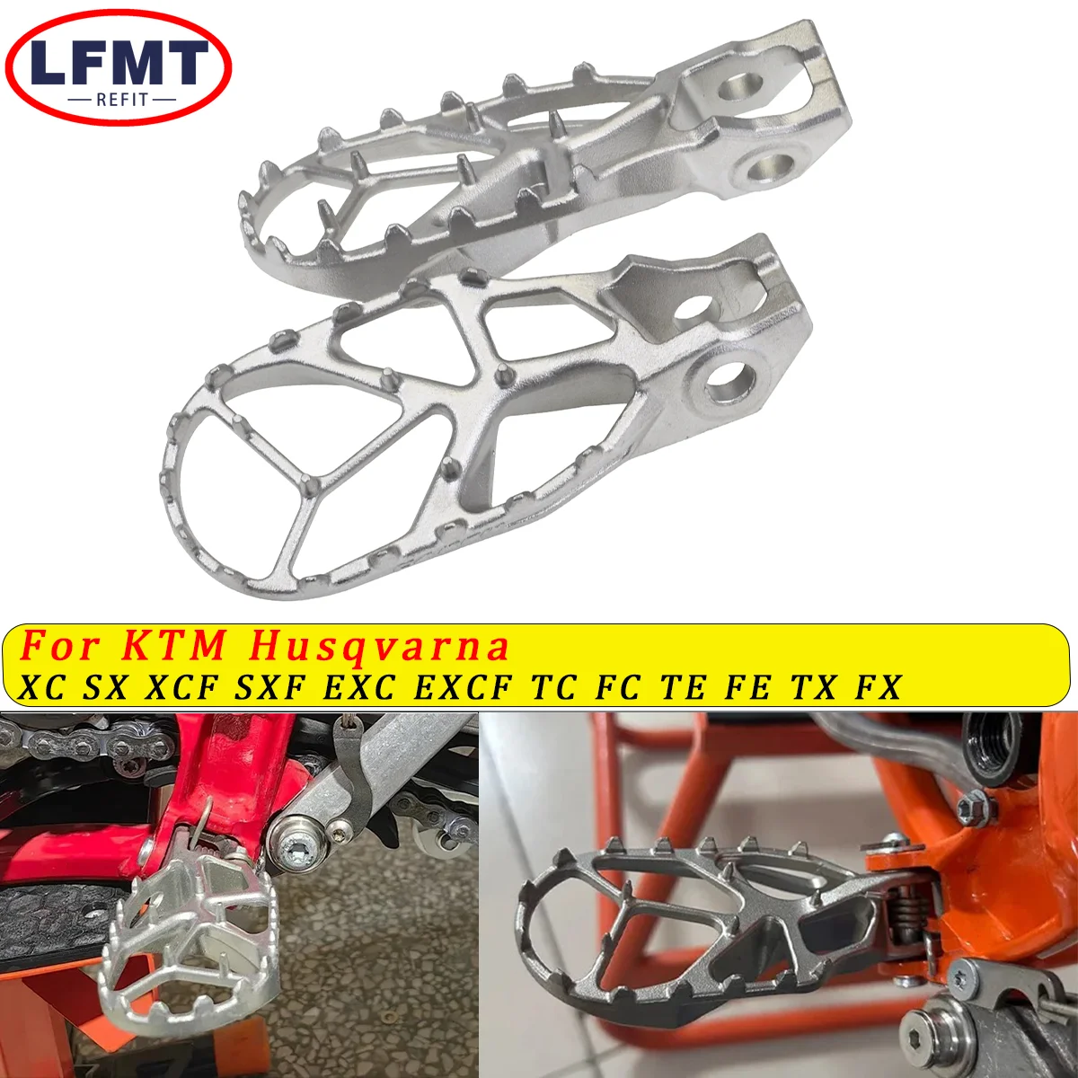 

Motorcycle Front Footrest Pedal Foot Pegs Footpeg Foot Rests For KTM HUSQVARNA GASGAS SXF XCF XCW SMR FC FE TE ECF MCF 2016-2023