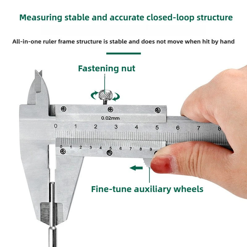 فرجار رنيه من الفولاذ الكربوني 0-150 ملم |   أداة قياس دقيقة 4 في 1 لصنع المجوهرات والحرف اليدوية