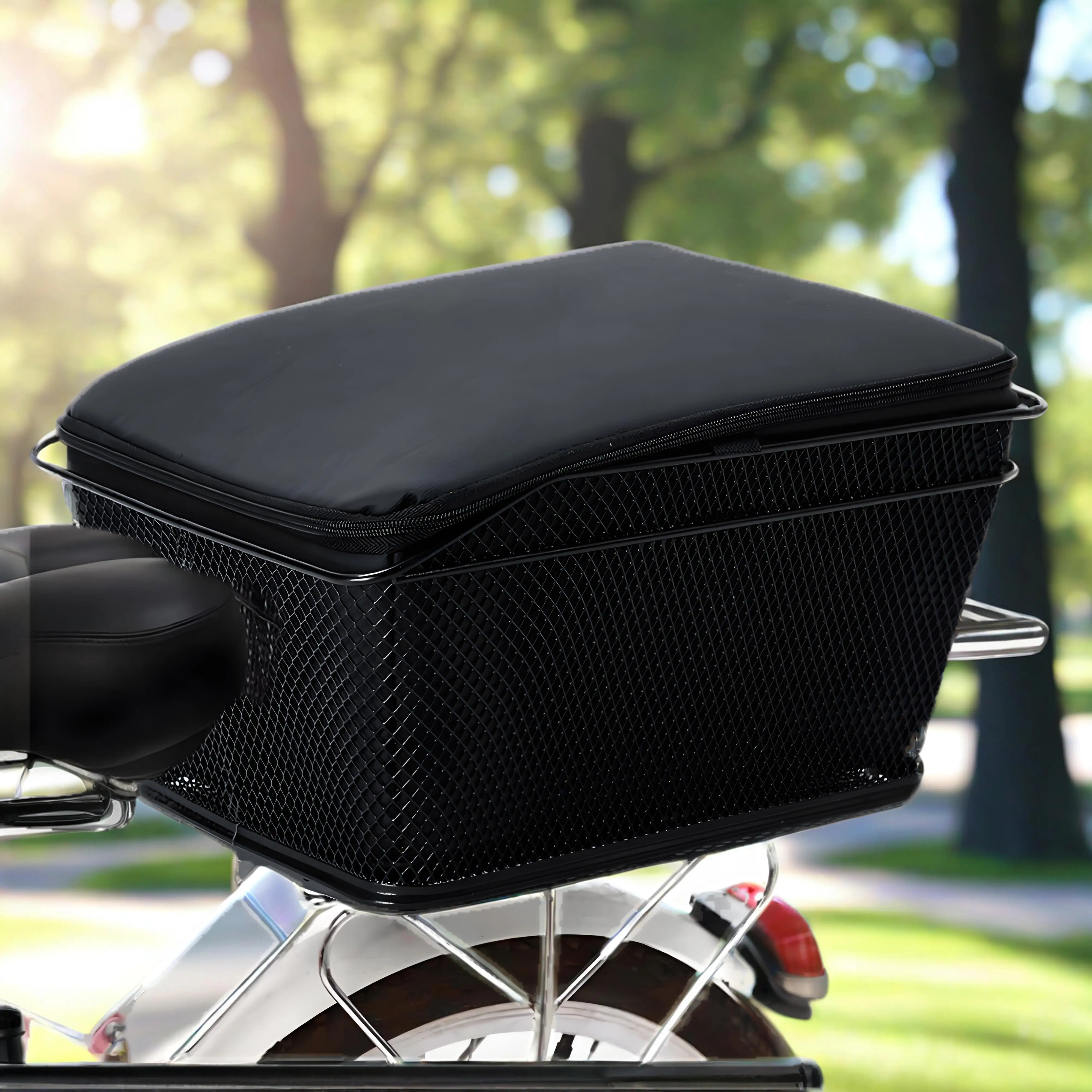 

Large Rear Bicycle Basket - Extra Wide Bike Rear Cargo Basket for Students,Shopping,Daily Use, Easy Install Rear Mount Basket