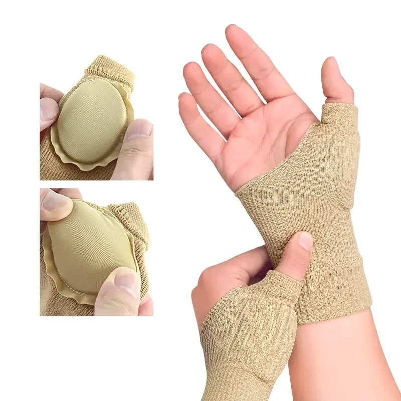 1Pair Wrist Thumb Compression Arthritis Gloves, Breathable Wrist Support Brace Wrist Sleeve With Gel Thumb Injury Pads