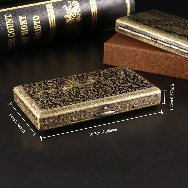 6 Styles Retro Distressed Slim 20 Stick Cigarette Case Unisex Cold Rolled Sheet Storage Box Couple Birthday Travel Gift - view 6