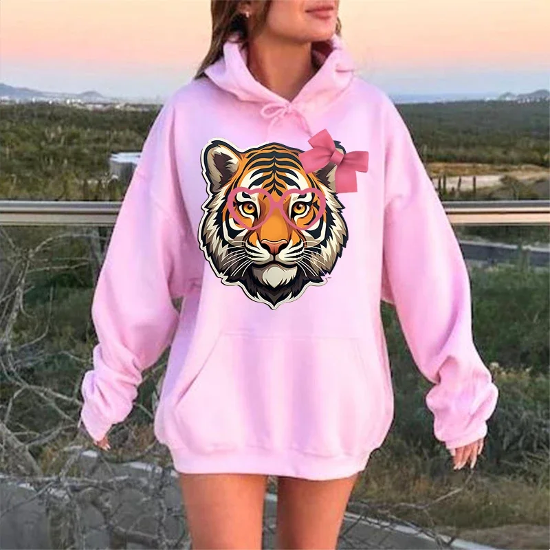 

Sweatshirt Cute Style Women's Sweatshirt Cute Animal Tiger Suitable For Fall And Winter Cute Gifts For Girlfriends