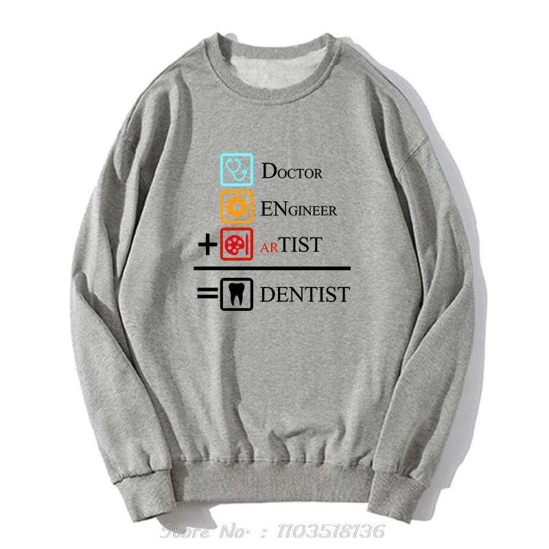 Male Hoodie Doctor Engineer Artist Equal Dentist Funny Tees Cotton Sweatshirt Fashion Streetwear Clothing Oversized Pullover