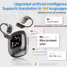 AI Translating Earphone OWS Real Time Translation Earbuds with 144 Languages Ear Buds with LCD Touc