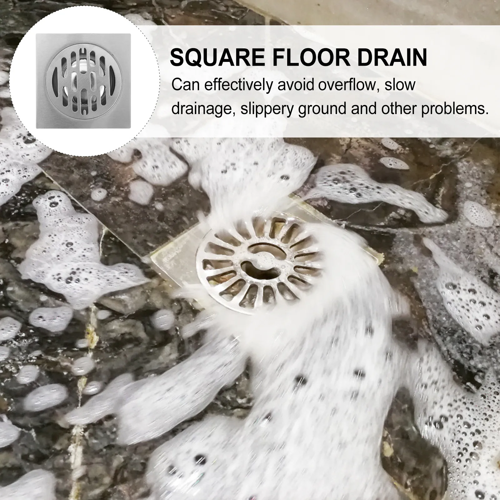 

2Pcs Stainless Steel Floor Drain Heavy Duty Rust Proof Odor Resistant Floor Filtering Cover for Shower Room Kitchen Household