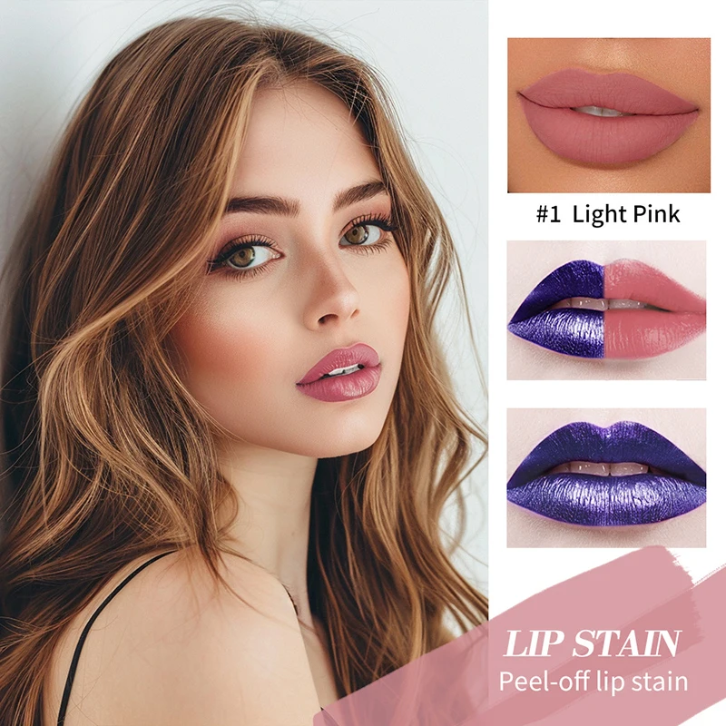 Peel-off Liquid Lipstick Metallic Tear-off Lip Stain Matte Tattoo Dyed Lip Tint Waterproof Lasting No Fading Lip Gloss Cosmetics