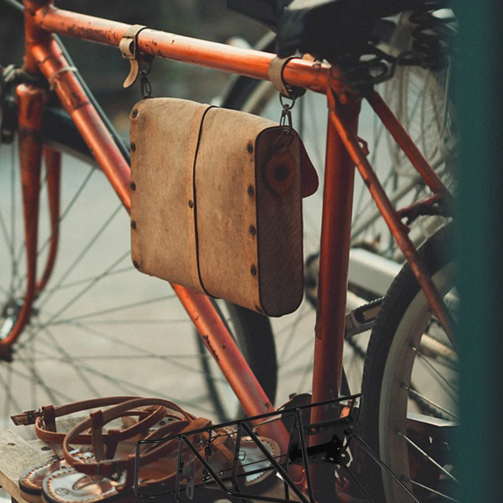 

Upgraded Solid Small Design Rear Rack for Mountain Bikes Stable Cargo Luggage Support Adjustable Adjustable Bike Cargo Rack