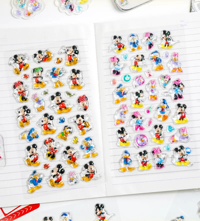 Kawaii ميكي ماوس ملصقات كريستال ثلاثية الأبعاد الإبداعية الكرتون ميني ماوس ملصقات طالب مكافأة جراب هاتف الديكور صديق هدية