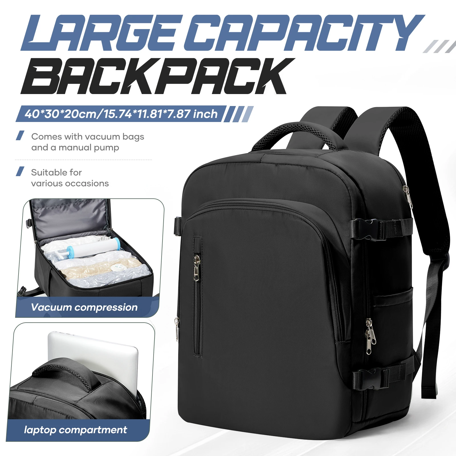 Ryanair Backpack 40x30x20 Travel Cabin Airplane Travel Backpack Hand Luggage Laptop Bag Easyjet Bag Send Manual Pump Storage Bag
