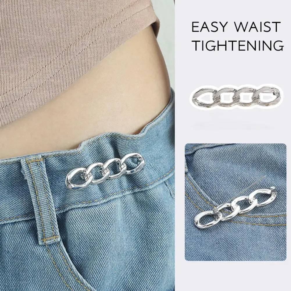 

Detachable Metal Pins Fastener Pants Pin Retractable Button Sewing-Free Buckles for Jeans Perfect Fit Reduce Waist Q5X3