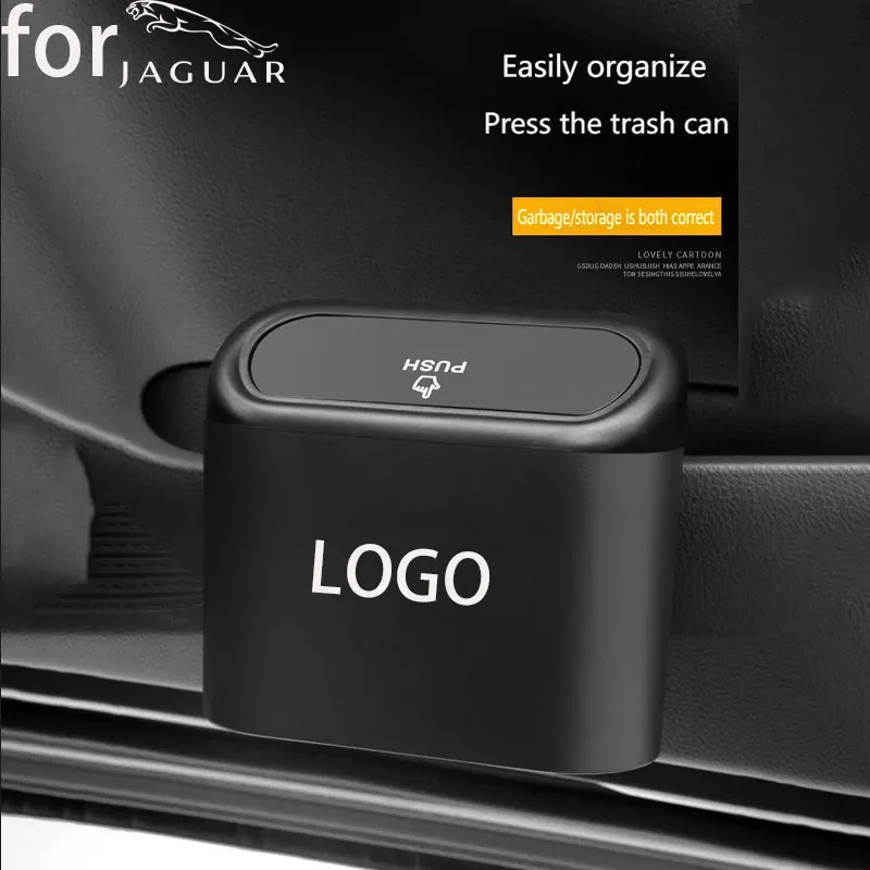 

Press-type plastic square car trash can storage car garbage LOGO customized for Jaguar car interior interior decoration
