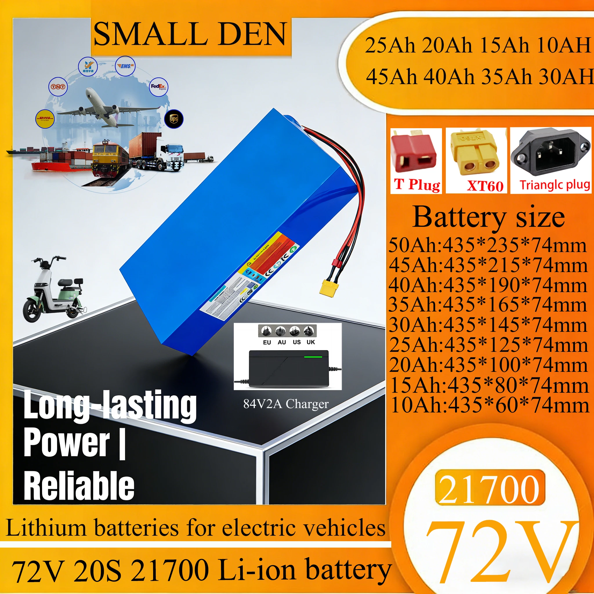 Electric Bicycle Battery 72V 30Ah - 72V10Ah 15Ah 20Ah 25Ah 30Ah 35Ah
