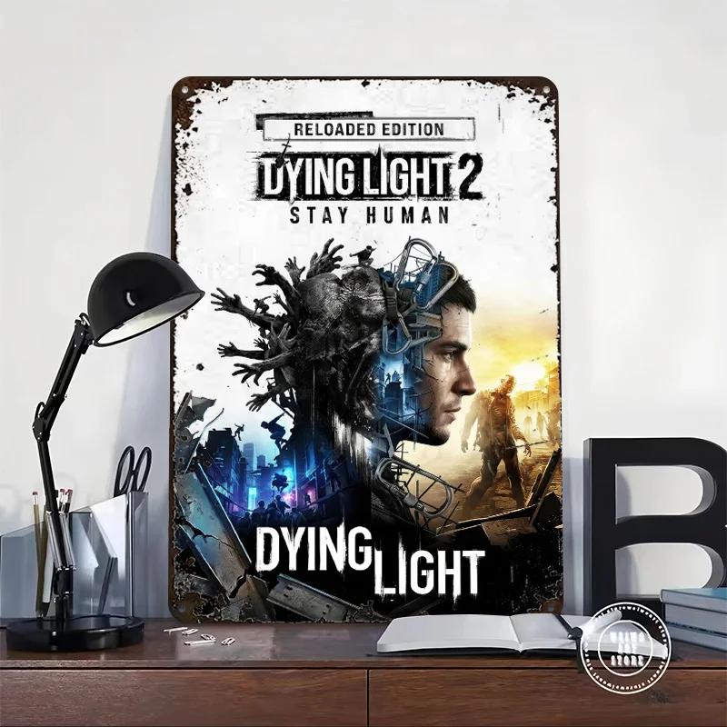 Dying Light 2 Stay Human Reloaded Edition Personalized 3D Textured Metal Poster Wall Art Tinplate Sign for Garage Decoration
