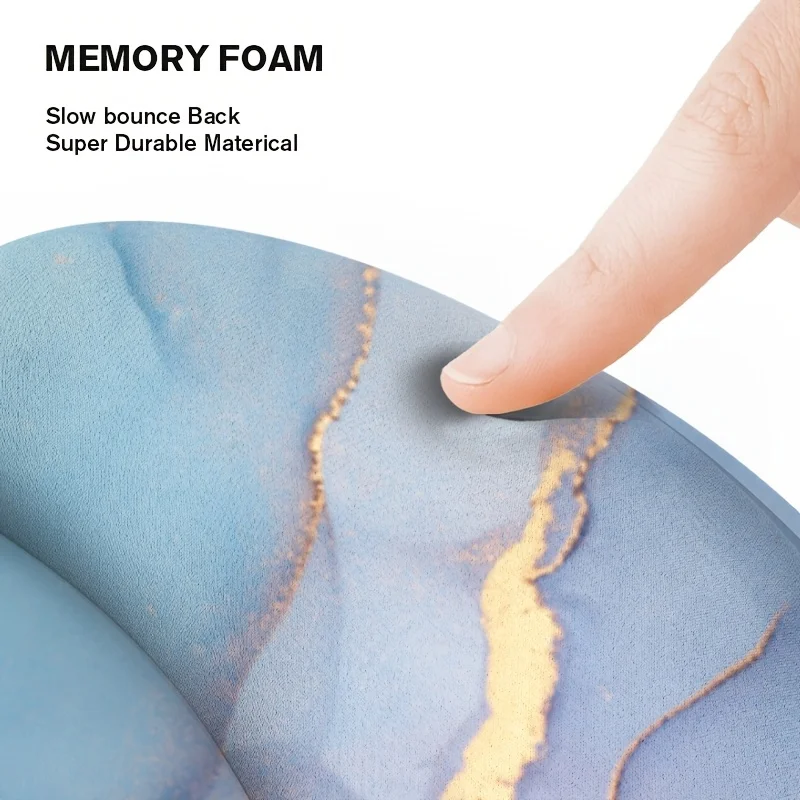 مسحوق أزرق متدرج نسيج رخامي مستدير مسند للمعصم لوحة ماوس مطاطية