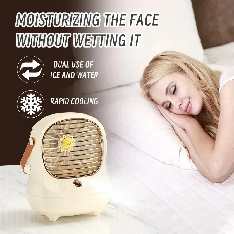 Mini ventilador de refrigeración de escritorio USB, humidificador de aire, humidificador de agua hidratante, inalámbrico, portátil, hogar, 3 velocidades, lindo