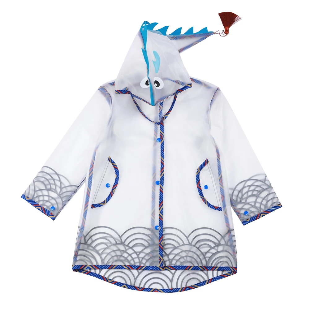 

1pc Fashion Kids Raincoat Eva Waterproof Rainwear Lightweight Portable For School Travel Outdoor Dragon Pattern Protective Suit