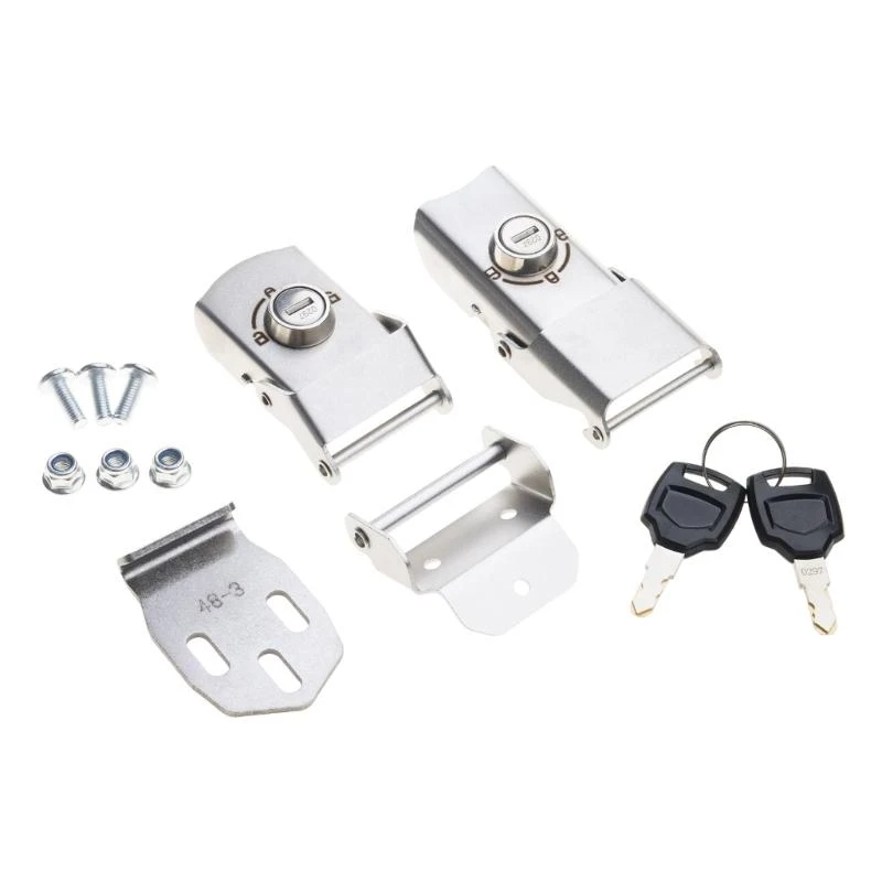 دراجة نارية الجانب حقيبة أمتعة السحابة جذع السلة مسمار مزلاج قفل دعم القضبان دراجة نارية الإطار جبل قوس ملحق