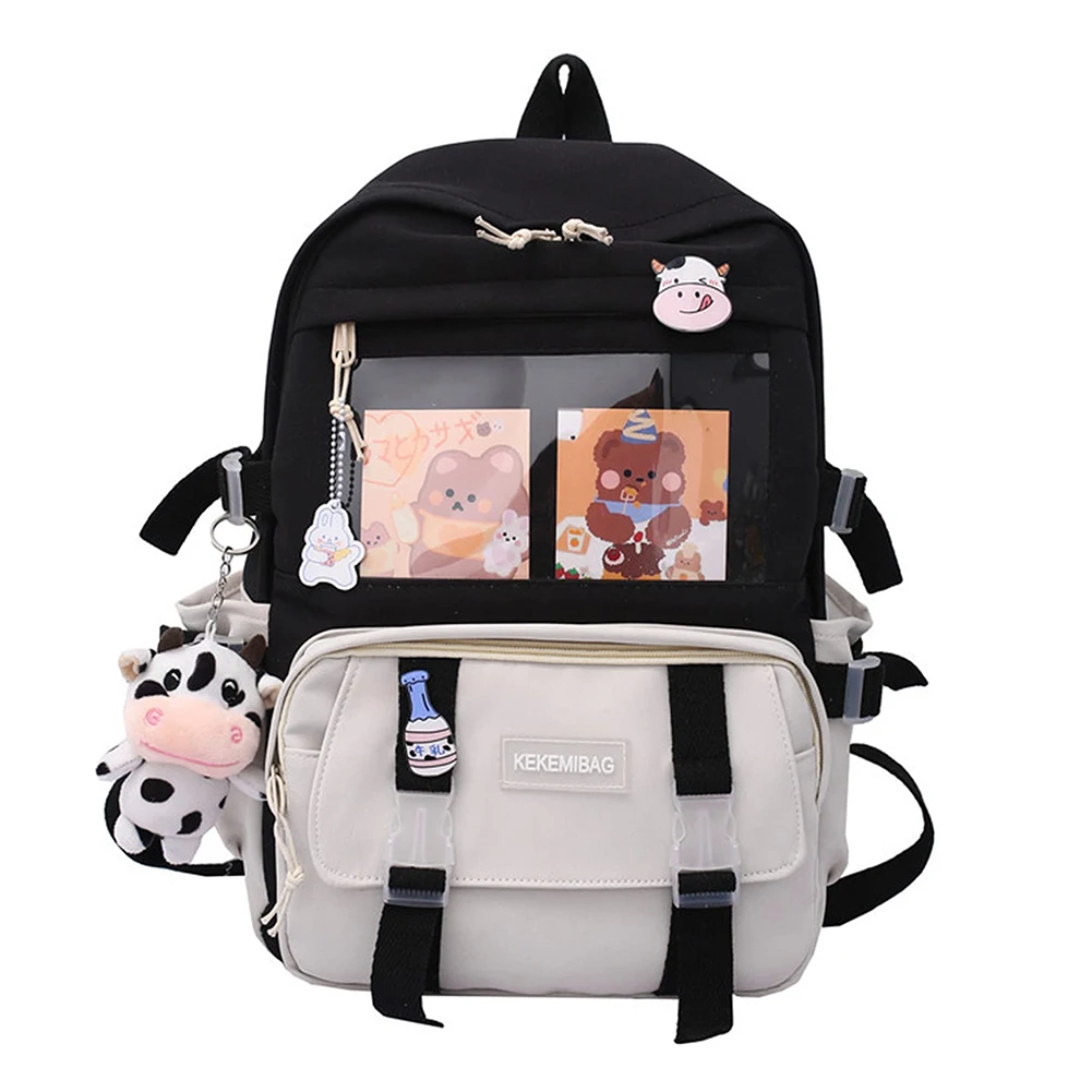 Estudiantes escuela lindo Hit Color mochila grande Patchwork lona mochila bolsos